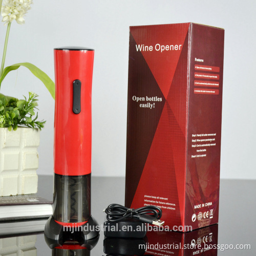 Smart push-button electric wine corkscrew with foil cutter and adapter
